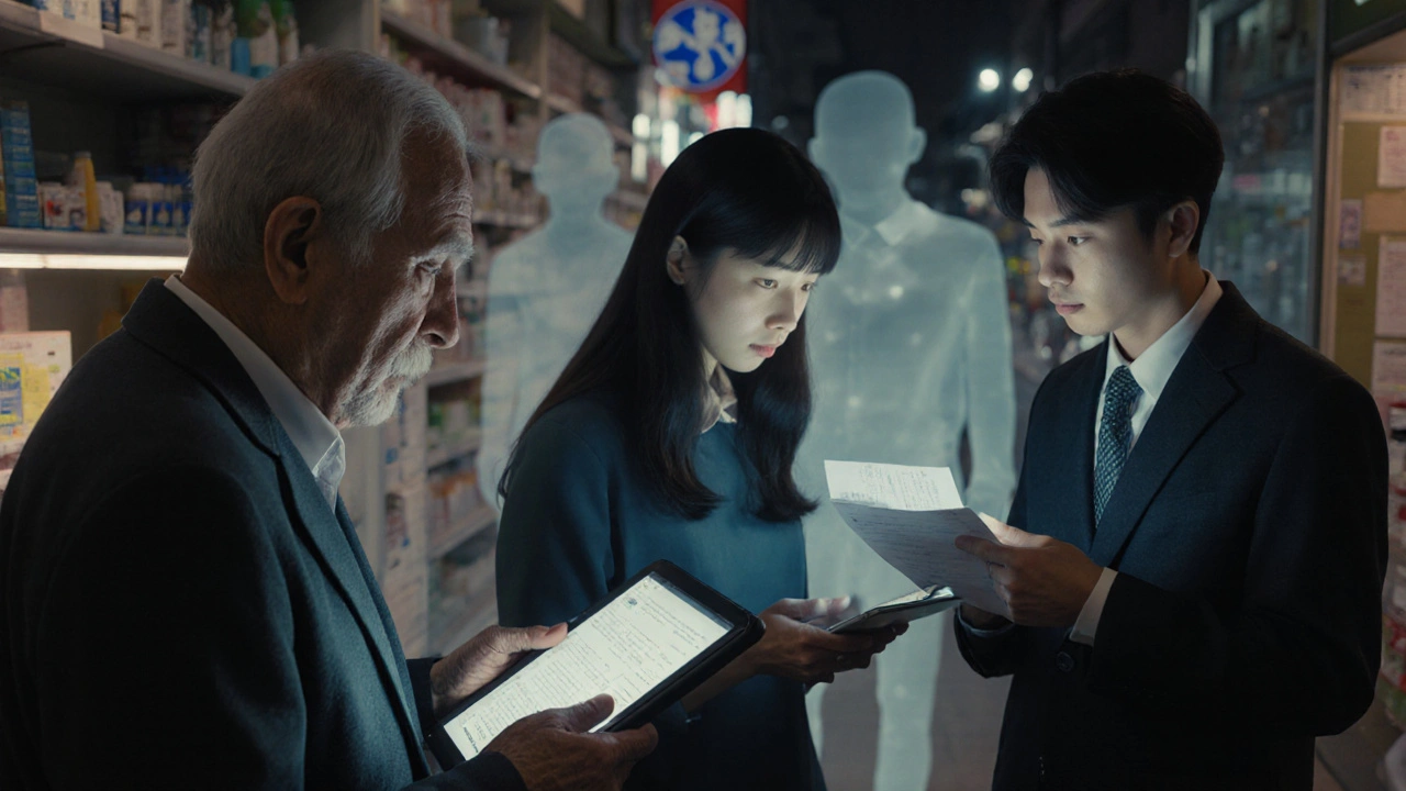 Diverse individuals submitting safety reports, with ghostly figures representing saved lives in the background.