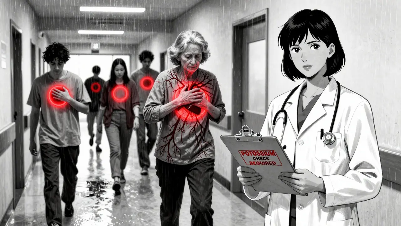 Pharmacist enforcing potassium check as patients glow with hidden danger